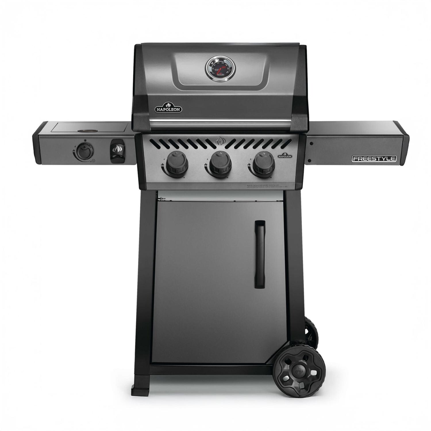 Napoleon F365DSBPGT-ECP Freestyle 365 3 Burner Propane Gas Grill w/ Range Side Burner - Graphite Grey - Grill - White Background thumbnail