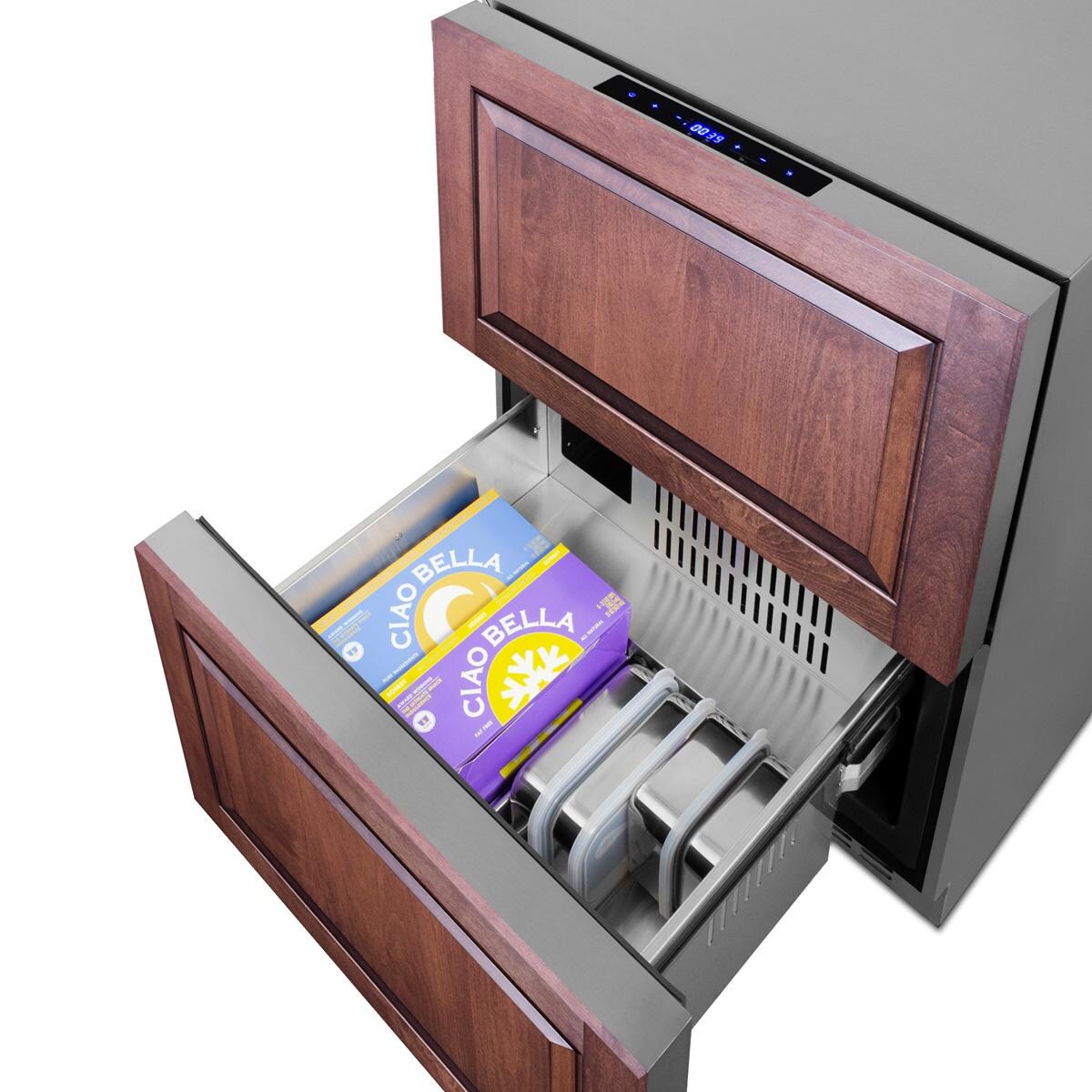 Summit ADRF244CSS 24-Inch 3.32 Cu. Ft. 2-Drawer Refrigerator-Freezer - Custom Panel - Bottom Drawer Full thumbnail