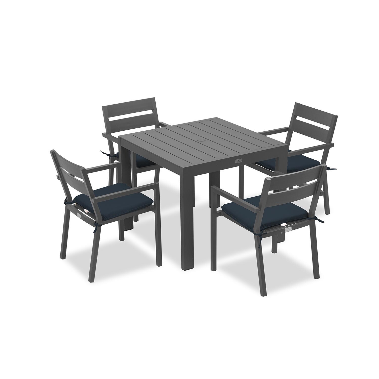Calm Bay Classic 5 Pc Square Dining Set in Slate/Spectrum Indigo by Lakeview - White Background thumbnail