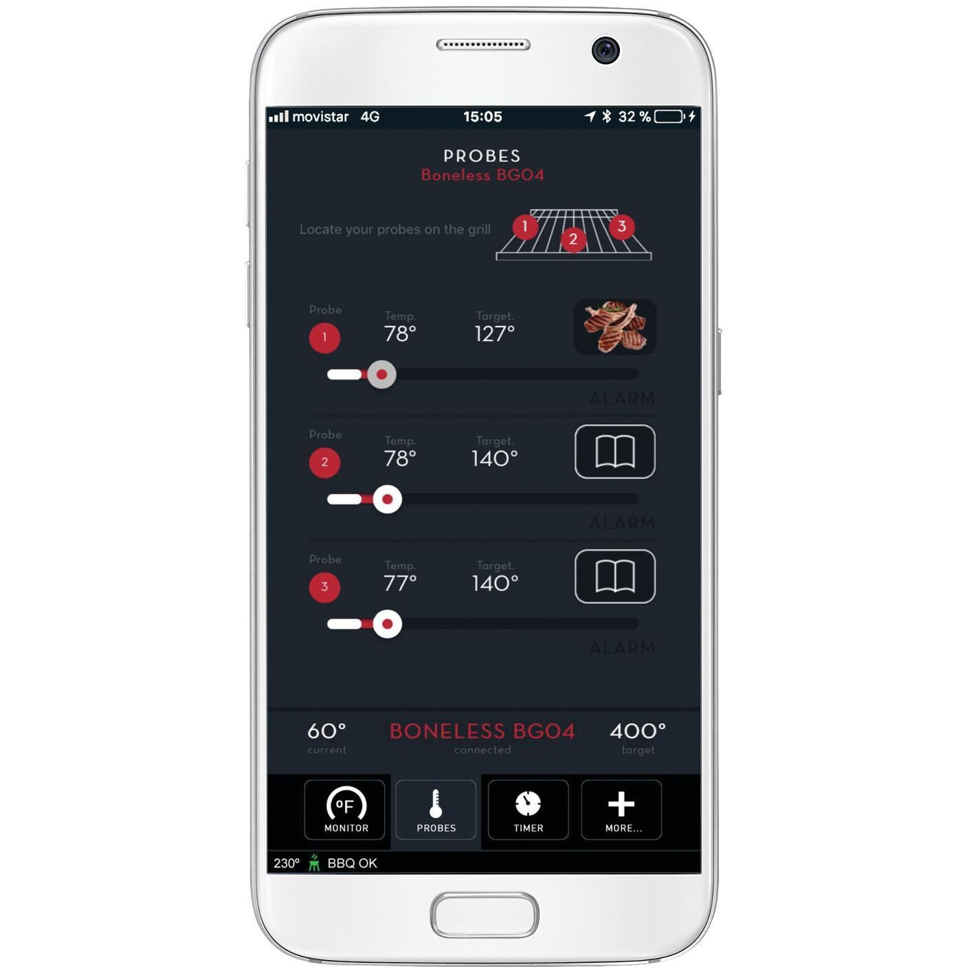 Twin Eagles TEPG36R 36-in Built-In Stainless Steel Pellet Grill & Smoker w/ Rotisserie - Mobile App Probes Details - Detail thumbnail