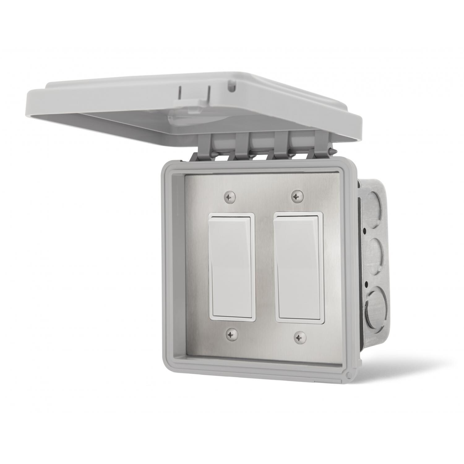 Infratech Dual On/Off Flush Mount Switch With Gang Box And Weatherproof Cover - 14-4415