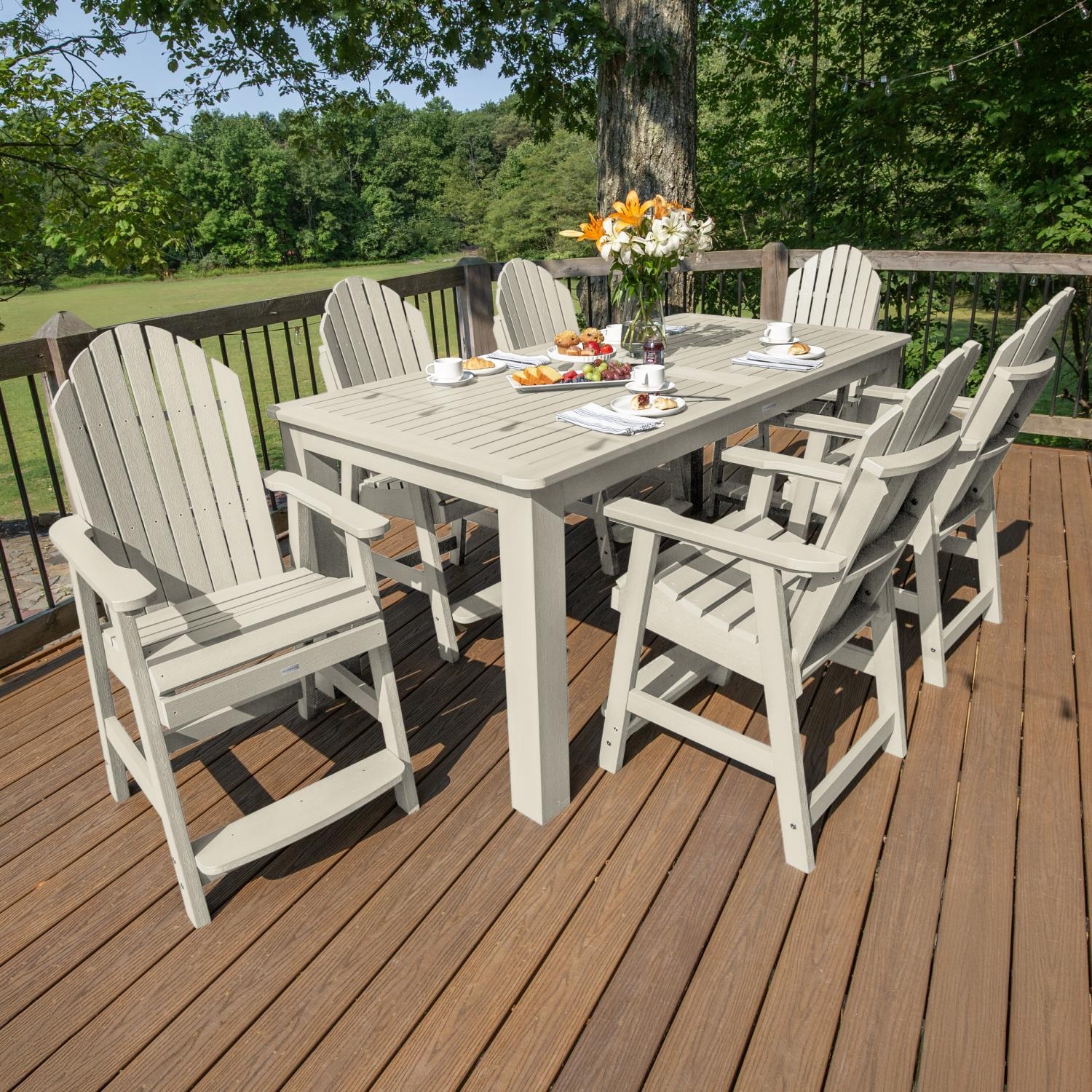 Lakeview Outdoor Designs Dream Bay 7 Pc Recycled Plastic Counter Height Dining Set in Whitewash by Lakeview - LV-ST7HM2CO5BA-WAE
