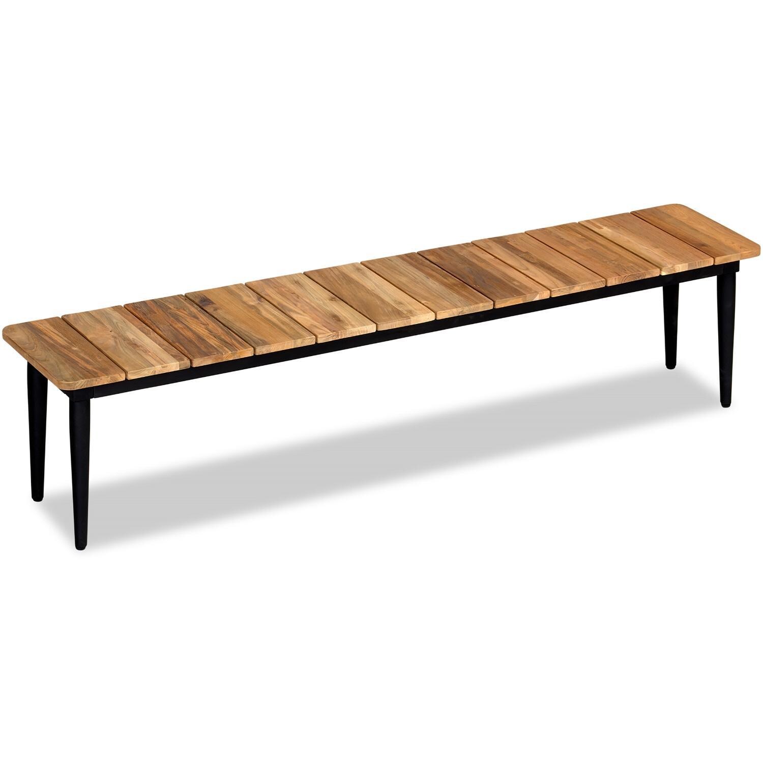 Wood Grove 76 Inch Reclaimed Teak Dining Bench By Lakeview - Angled View From Above - White Background thumbnail