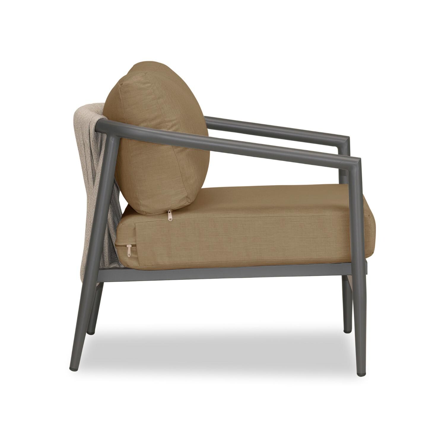 Lakeview Midnight Cove Aluminum Club Chair in Slate/Pebble Gray/Heather Beige - Side - White Background thumbnail