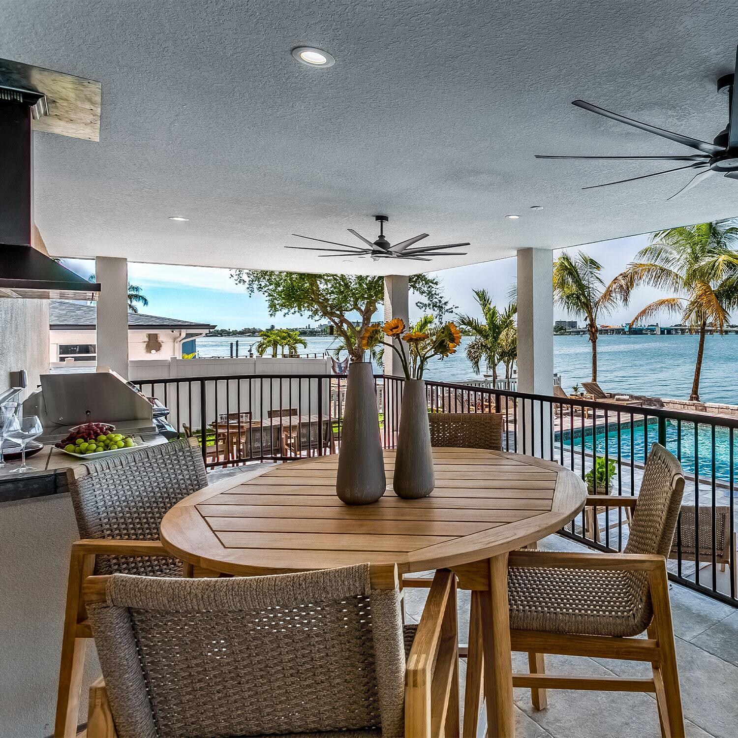 Admiral 50 Inch Round Bar Table by Royal Teak Collection - Patio Setting - Lifestyle thumbnail