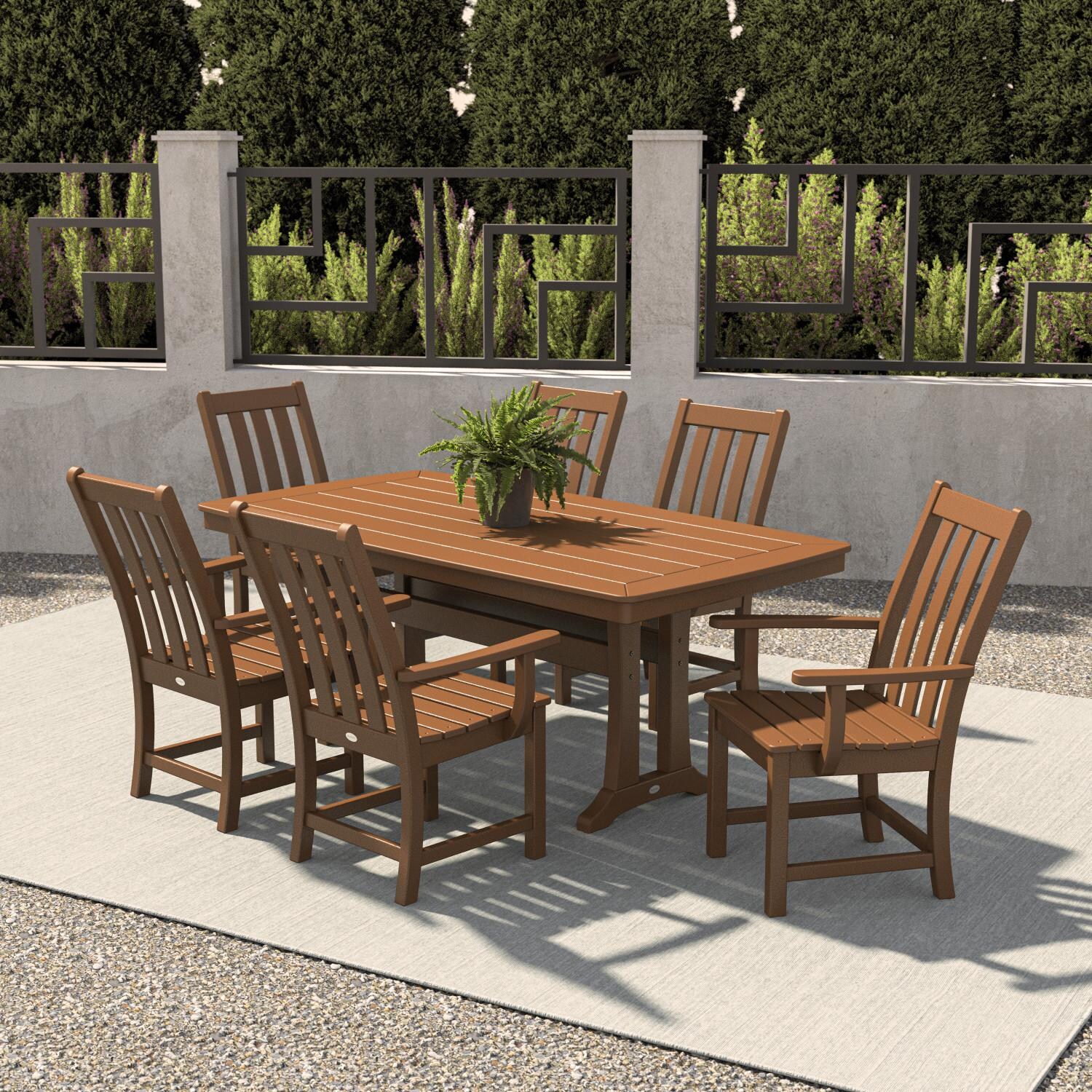 POLYWOOD Vineyard 7-Piece Dining Set - Teak