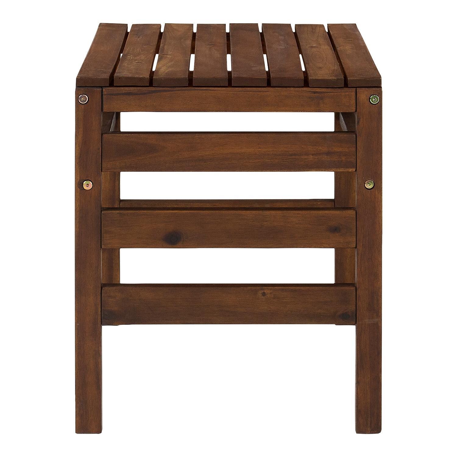 Ultimate Patio Bellelot 24 X 18 Inch Rectangular Acacia Patio End Table - Dark Brown - Side View thumbnail