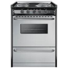 Summit Professional 24-Inch 4-Burner Slide-In Electric Range - Stainless Steel - TEM610BRWY image