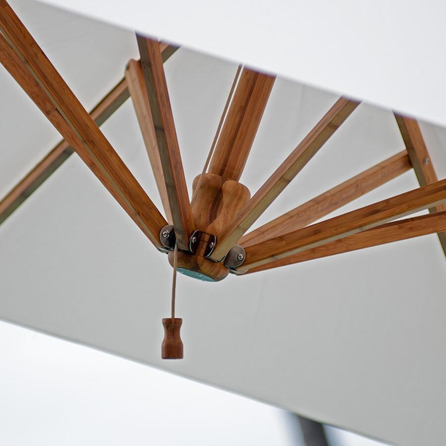 Bambrella Levante 8.5 X 11.5-Foot Rectangular Side Wind Umbrella - Terracota Canopy - Hub Detail thumbnail