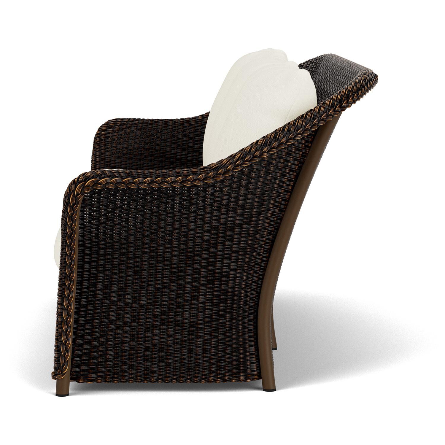 Lloyd Flanders Weekend Retreat Sofa in Mink Finish W/ Sailcloth Salt Fabric - Side thumbnail