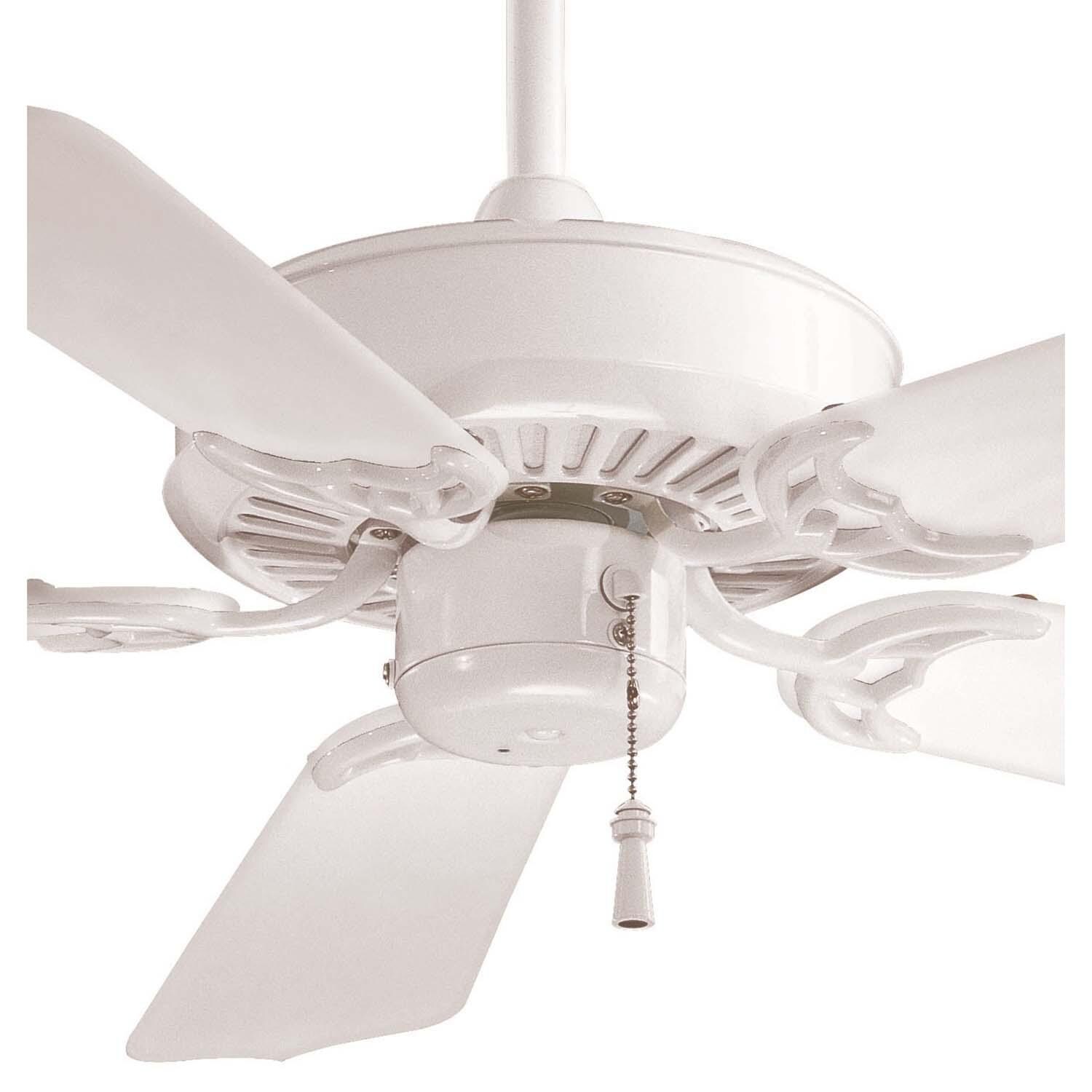 Minka-Aire F572-WH Sundance 42-Inch 5-Blade Ceiling Fan in White Finish w/ White All Weather Blades - Closeup thumbnail