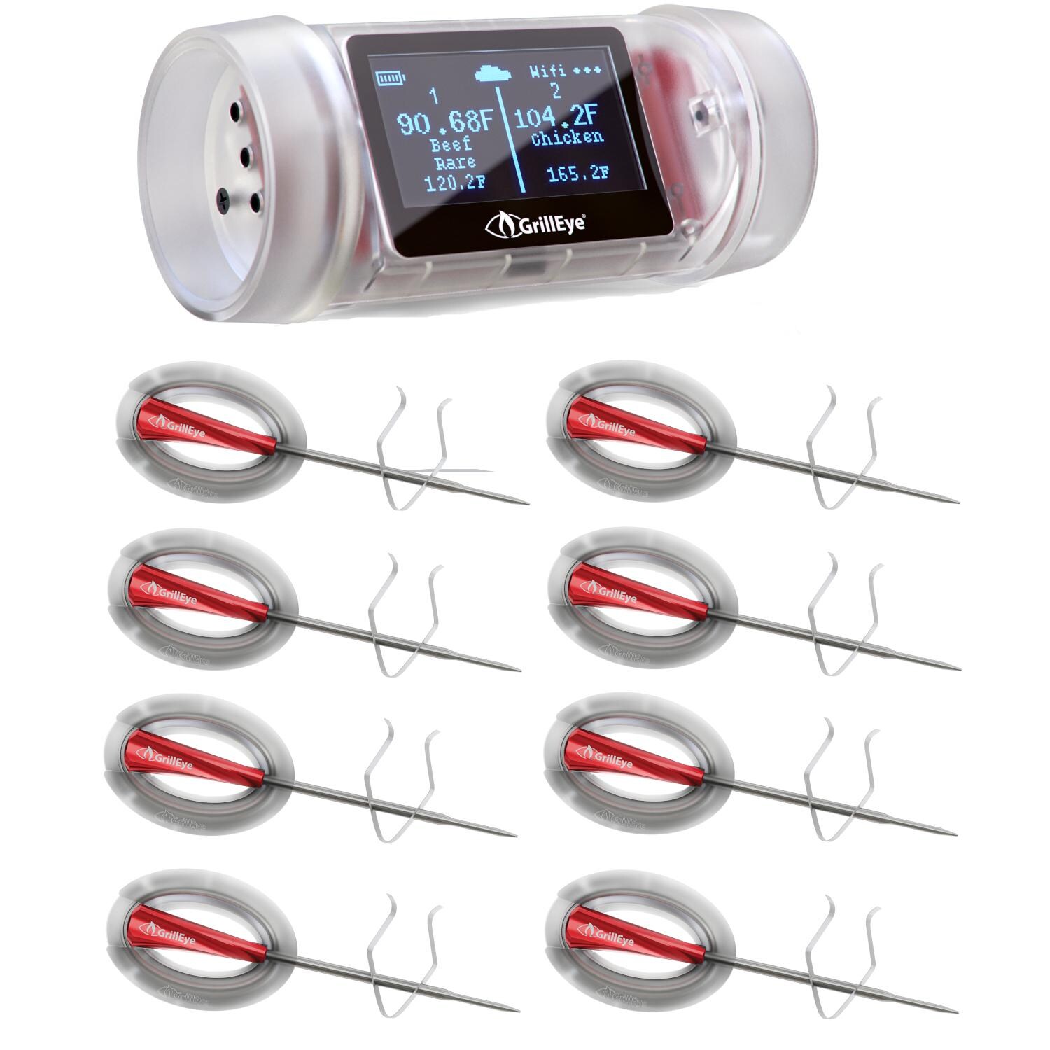 GrillEye Max Wireless Grilling & Smoker Smart Thermometer W/ 8 Probes