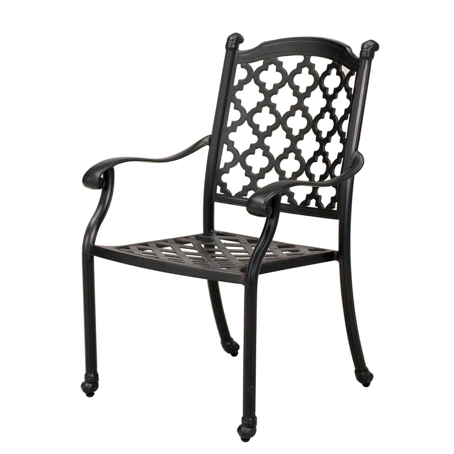 Madison 9 Piece Cast Aluminum Patio Dining Set W/ 60 Inch Square Table By Darlee - Dining Chair - White Background thumbnail