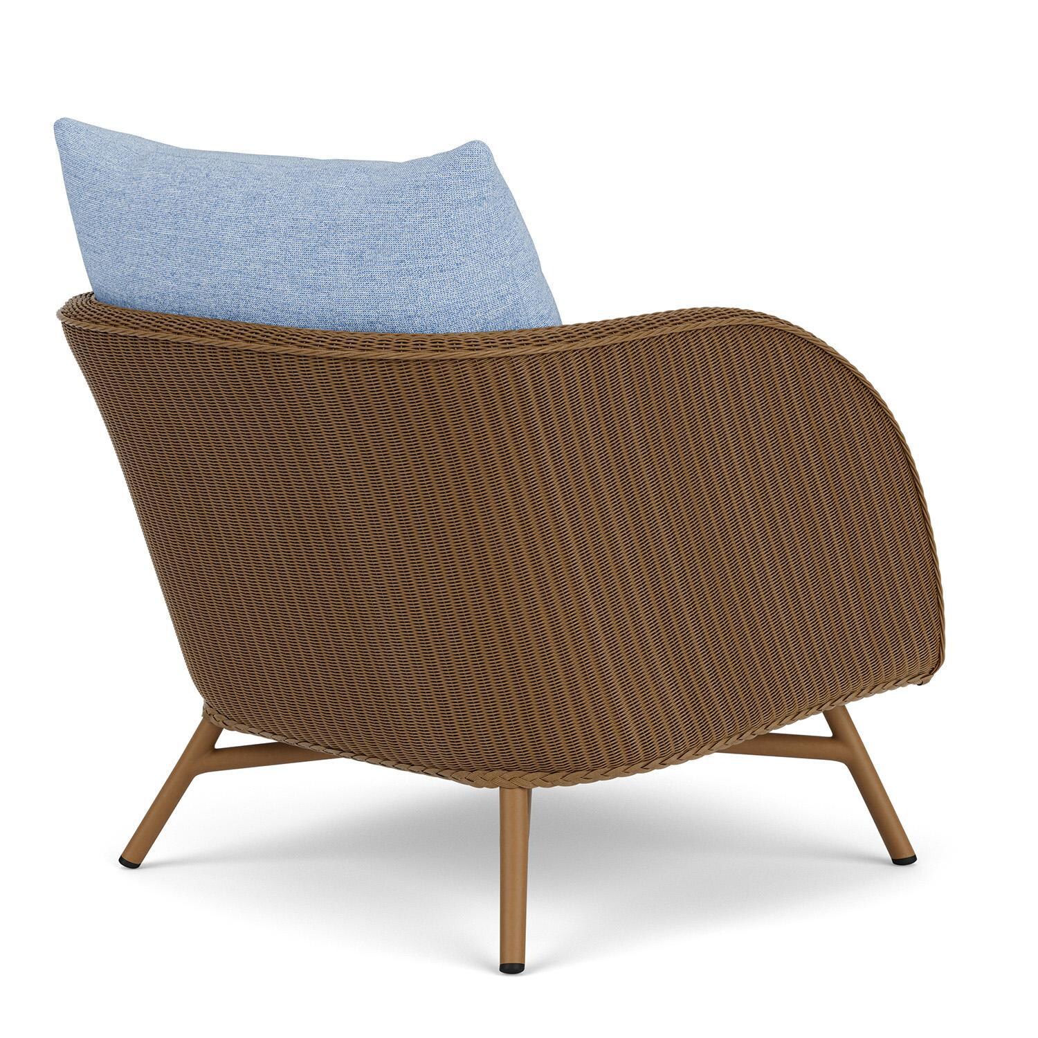 Lloyd Flanders Essence Lounge Chair W/Demo Skyway Fabric - Hickory Finish - Back Right thumbnail