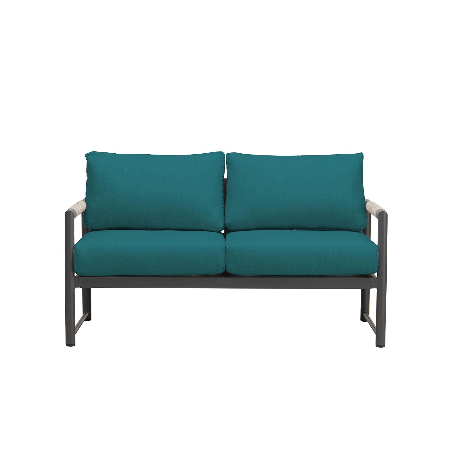 Lakeview AVEBAY-SL-PG-SET143-PC Avenue Bay Slate/Pebble Gray 3 Pc Sofa Loveseat Set - Spectrum Peacock - Loveseat - White Background thumbnail