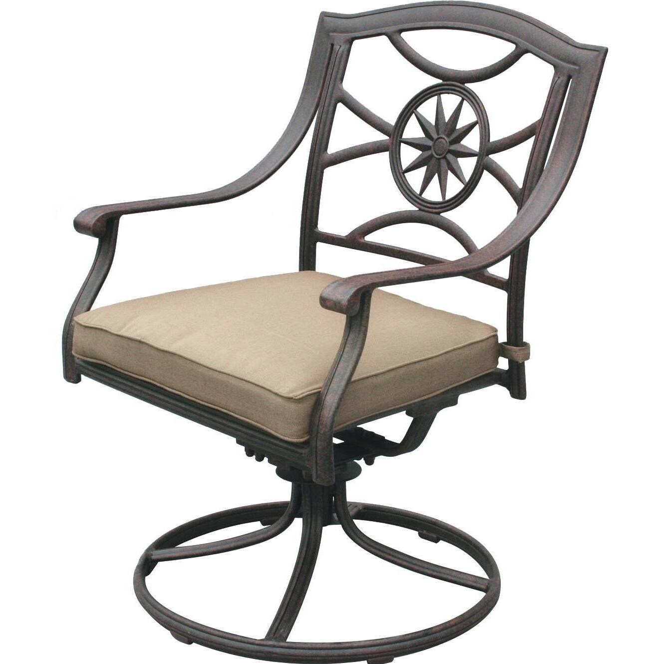 Darlee Ten Star Patio Swivel Rocker Dining Chair - Antique Bronze thumbnail