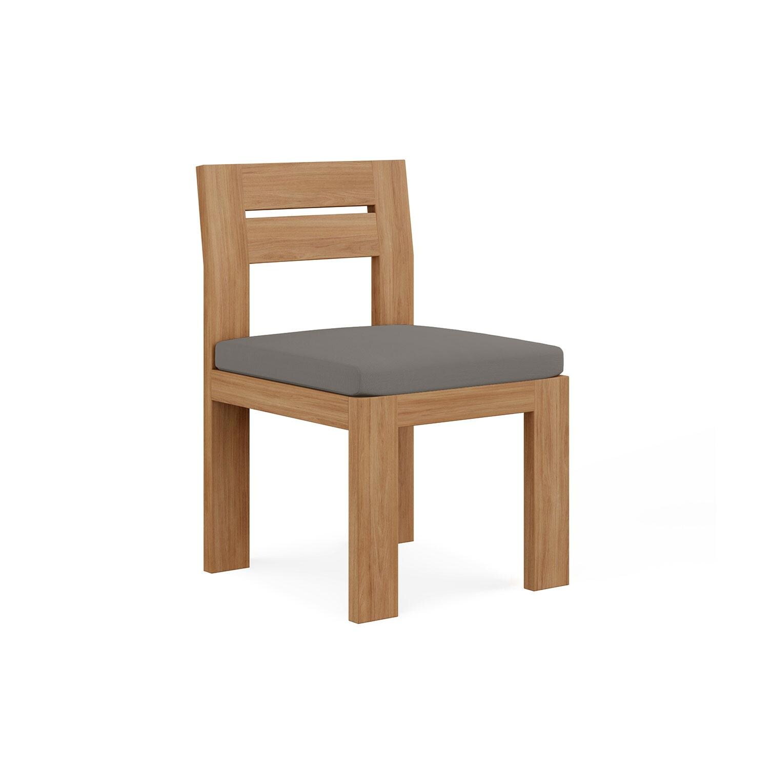 Bellawood Teak Dining Side Chair in Charcoal by Lakeview Outdoor Designs - Angled - White Background thumbnail