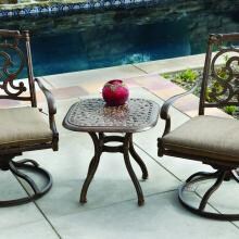Darlee Santa Barbara 3 Piece Cast Aluminum Patio Bistro Set With Swivel Rockers - Antique Bronze image