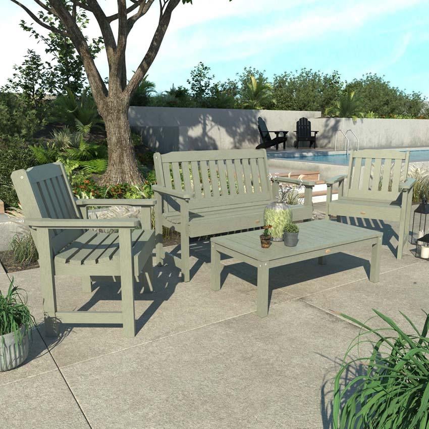 Lakeview Outdoor Designs Hart Lane 4 Pc Set Recycled Plastic Seating Set in Eucalyptus by - LV-K221-EUC
