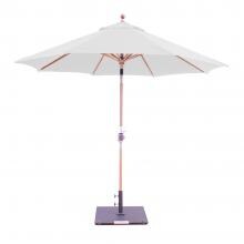 Galtech 9 Ft. Octagonal Teak Patio Market Umbrella W/ Crank Lift And Rotational Tilt - Sunbrella Canvas Canvas Canopy