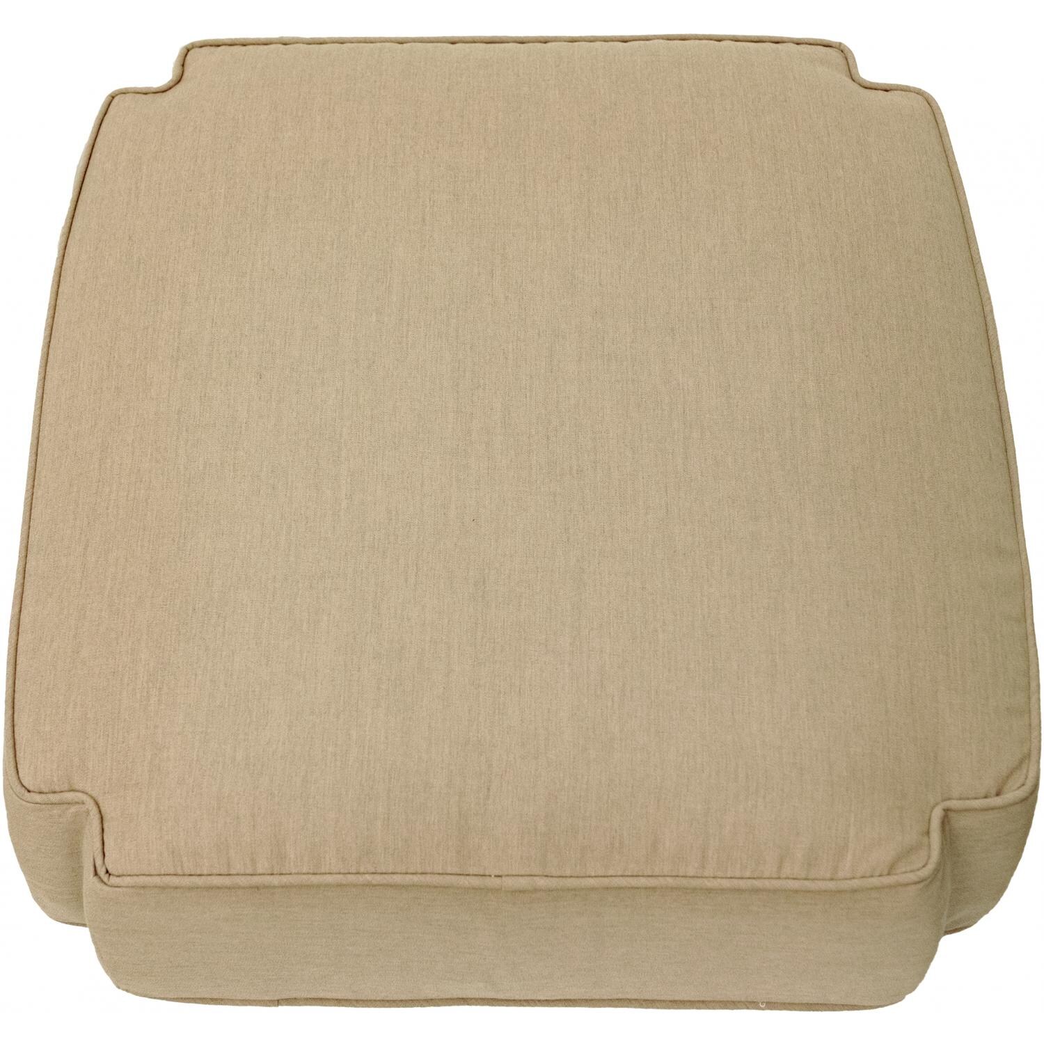 Sunbrella Canvas Antique Beige Large Outdoor Replacement Ottoman Cushion W/ Piping By UltimatePatio.com - Top View thumbnail