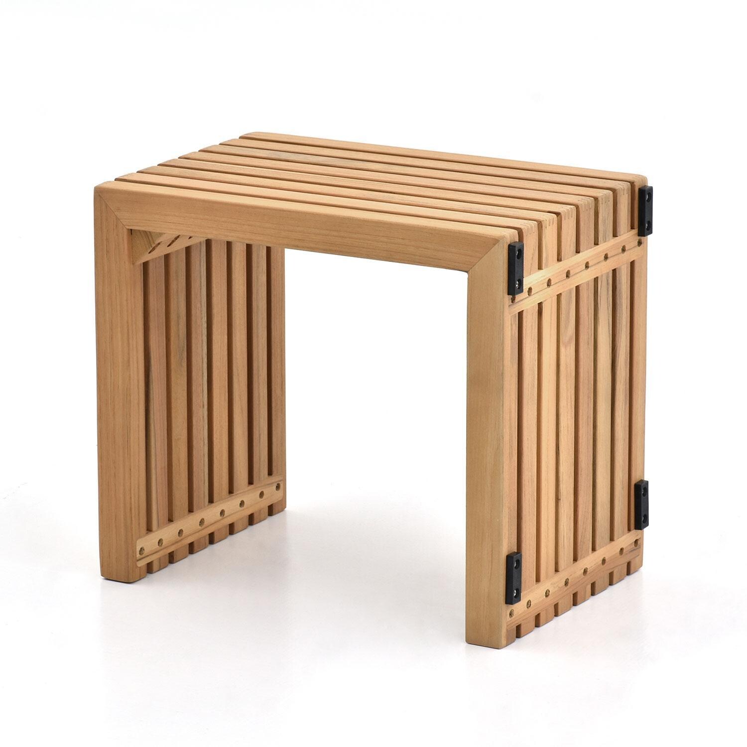 Carrbrook 12 Inch Teak Side Table by Lakeview Outdoor Designs - Bottom View - White Background thumbnail