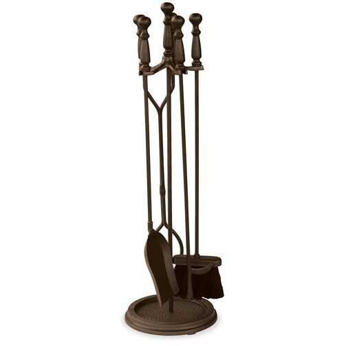 UniFlame 5-Piece Bronze Fireplace Tool Set With Ball Handles - F-1631B image