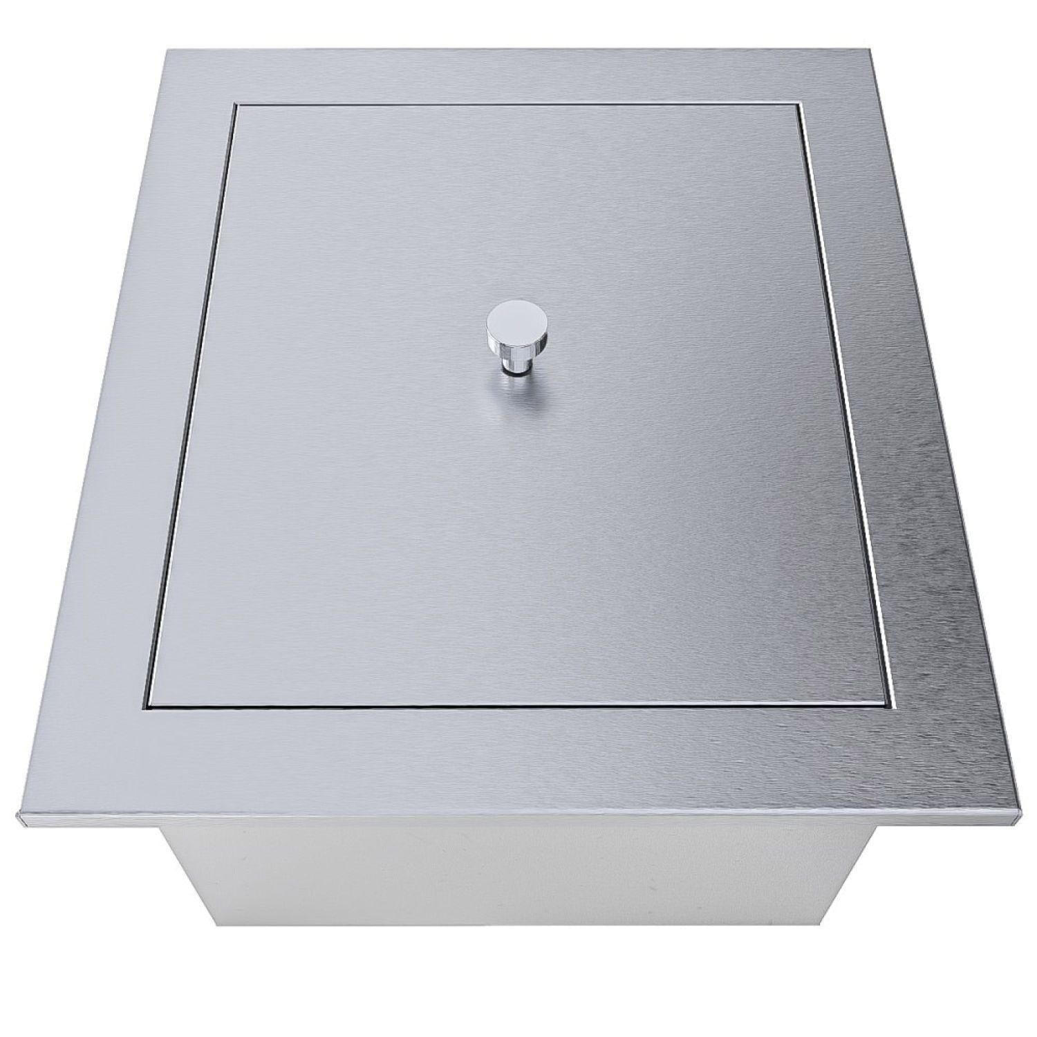 Sunstone TEX-15IC 15-in Texan Series Drop-In Insulated Ice Bin w/ Chest Cover - Top View - White Background thumbnail