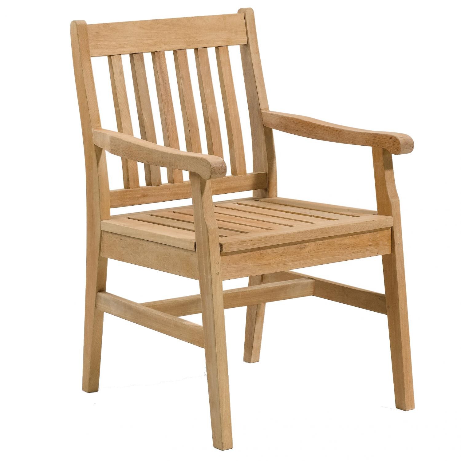 Classic Natural Shorea Patio Dining Arm Chair thumbnail