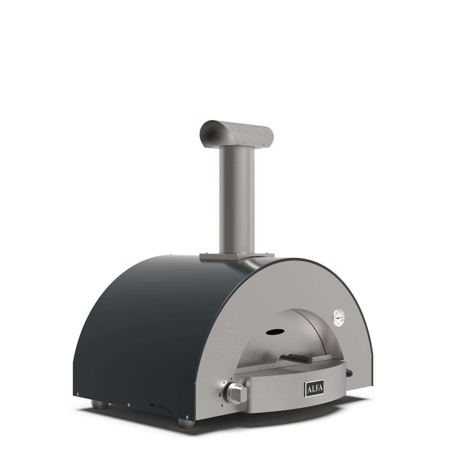 Alfa FXCL-2P-GGRA-U Classico 2 Pizze Propane Pizza Oven W/ Natural Gas Conversion Kit - Ardesia Grey - Front Left thumbnail