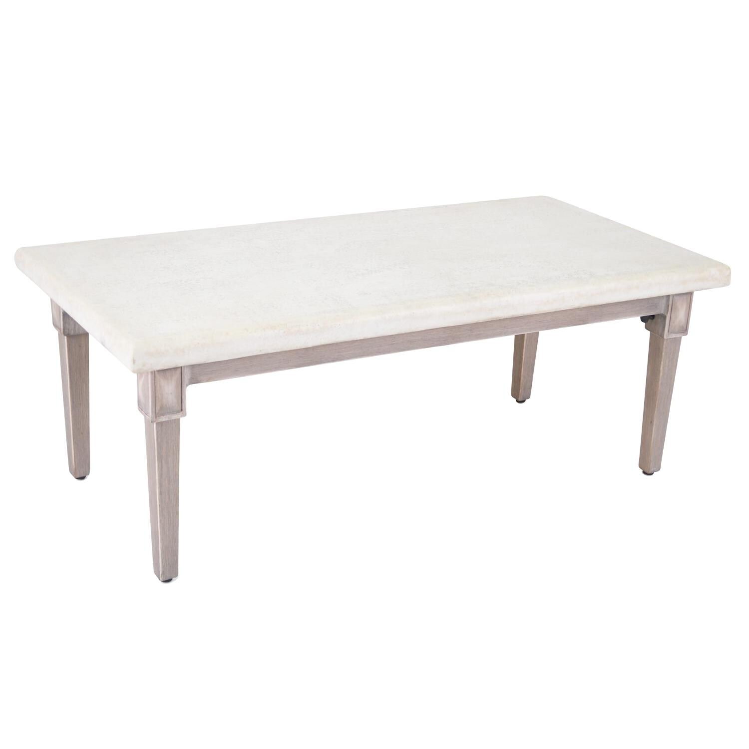 Plank & Hide Pelham Rectangular Cast Aluminum 48 X 24 Inch Patio Coffee Table thumbnail