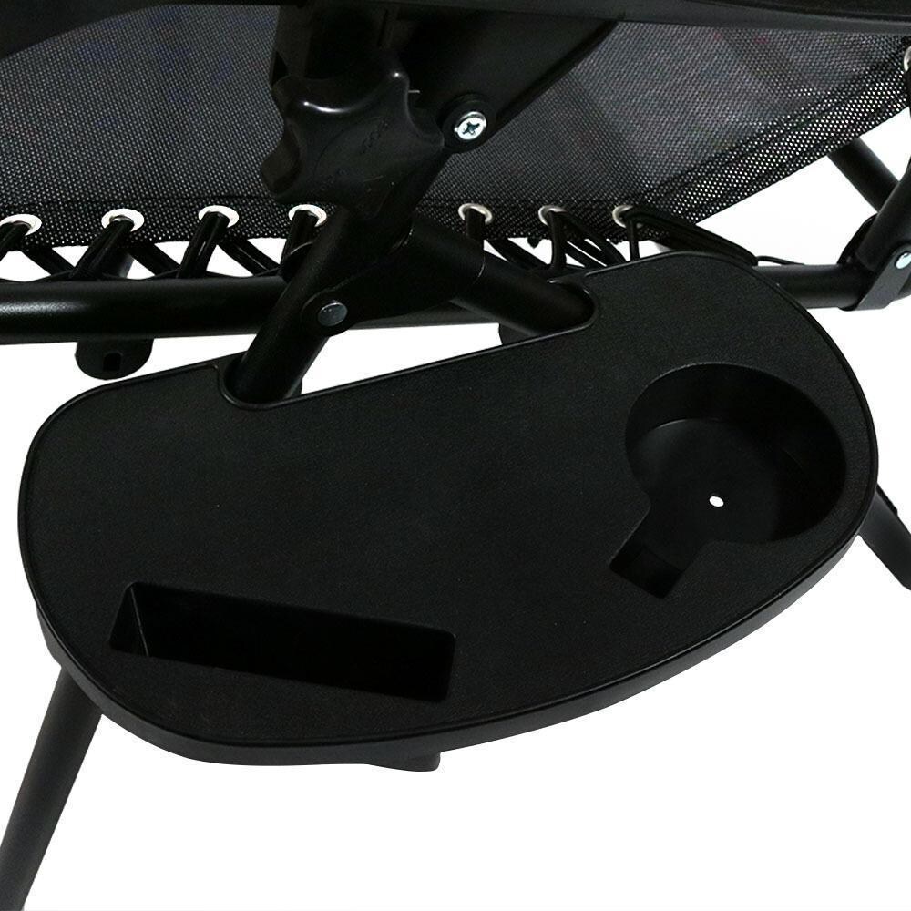 Ultimate Patio 2 Piece Oversized Zero Gravity Lounge Chair Set W/ Cup Holders - Empty Cup & Phone Holder - Detail thumbnail