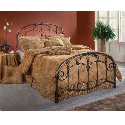 Hillsdale Jacqueline Brushed Pewter Metal Bed Set With Frame - Queen - 1293BQR