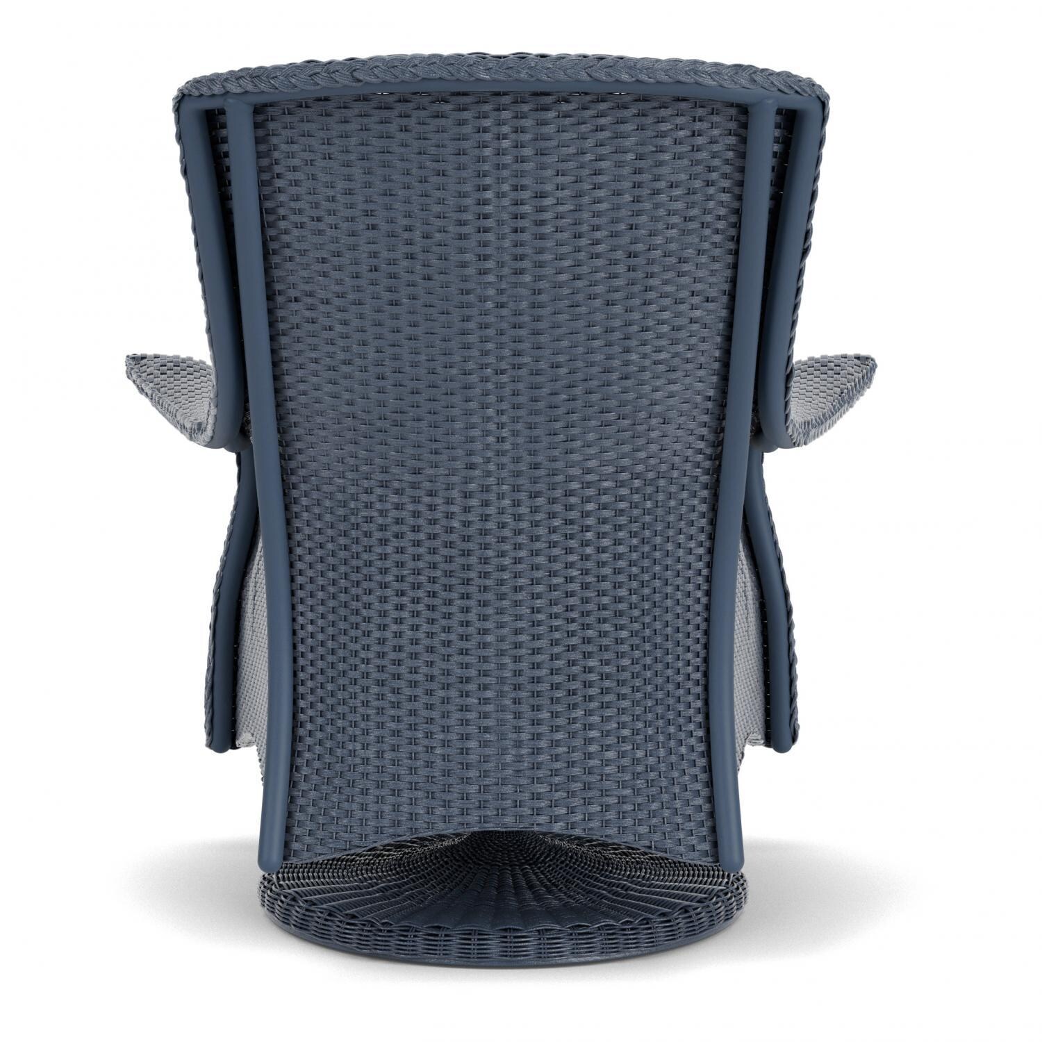 Lloyd Flanders Mandalay Swivel Rocker Lounge Chair in Denim Blue Finish with Remy Cloud Fabric - Back thumbnail