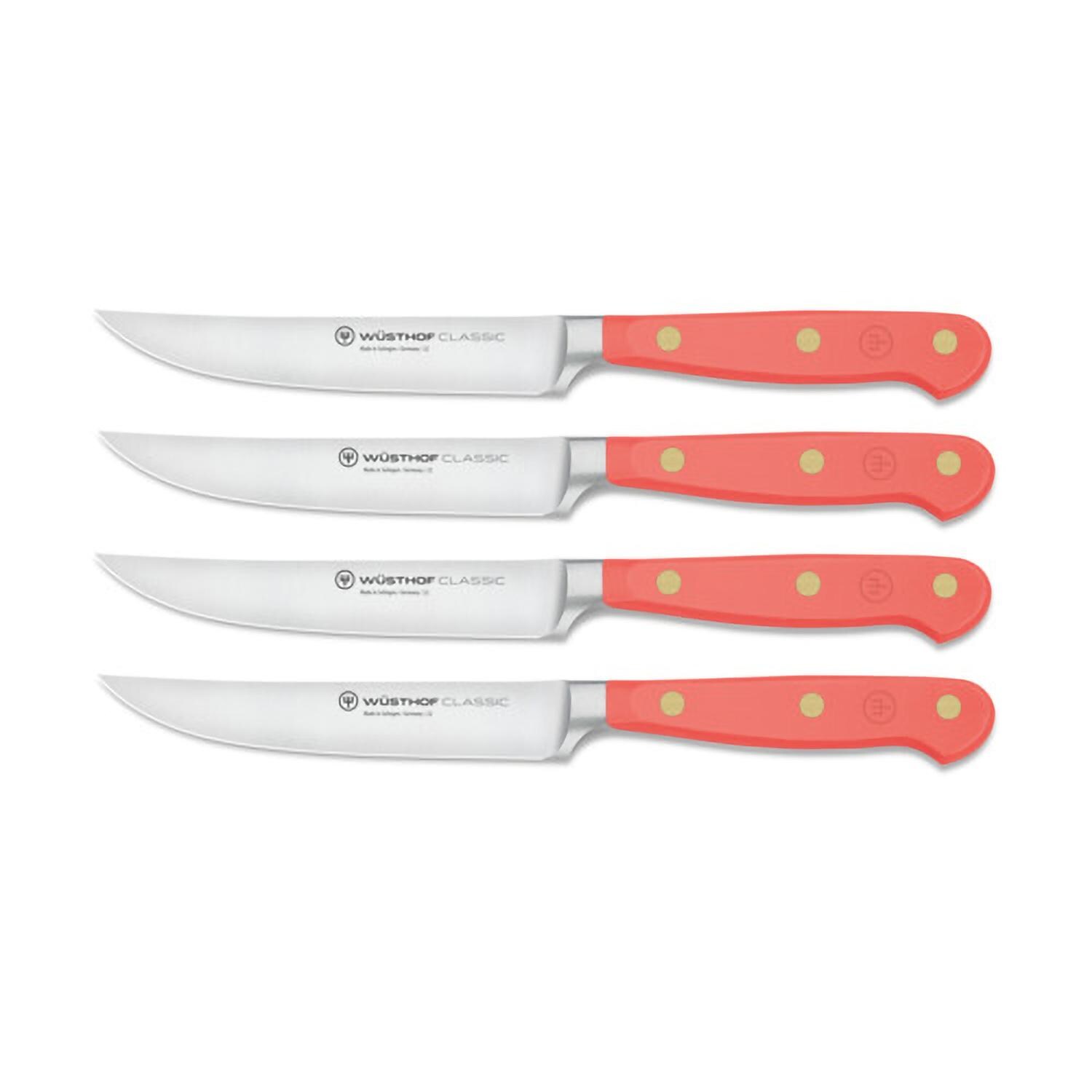 Wusthof 1061760403 Classic Coral Peach 4-piece Steak Knife Set - White Background thumbnail