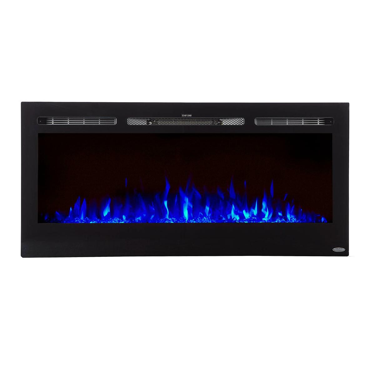 Touchstone Home Products Sideline 45-Inch Wall Mount/Flush Mount Electric Fireplace With Black Glass Surround - Glass Blue thumbnail