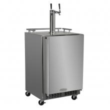Marvel 24-Inch 5.7 Cu. Ft. Right Hinge Freestanding Outdoor Rated Twin Tap Beer Dispenser - Stainless Steel - MO24BNSMRS