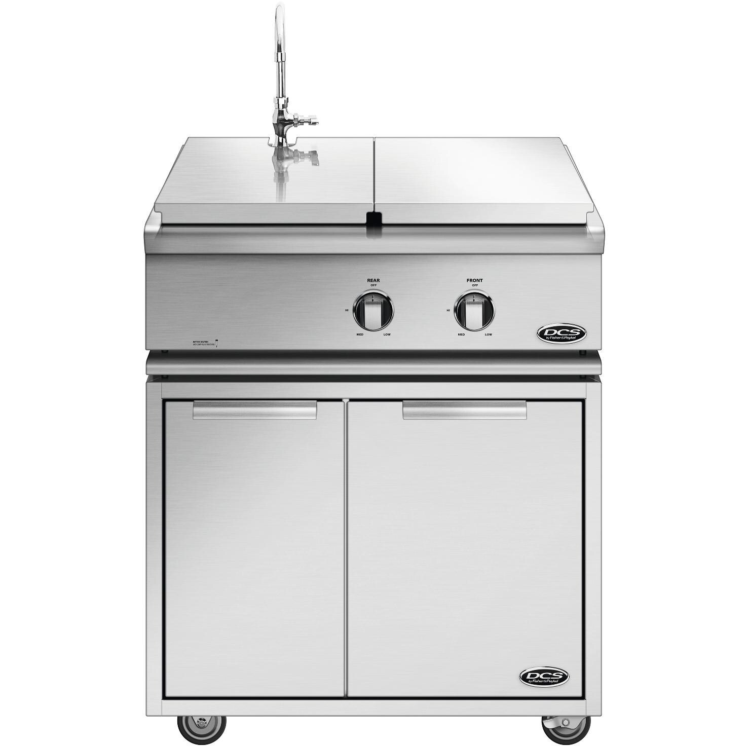 DCS Liberty Side Burner And Sink On Cart - Shown With Stainless Steel Cover thumbnail