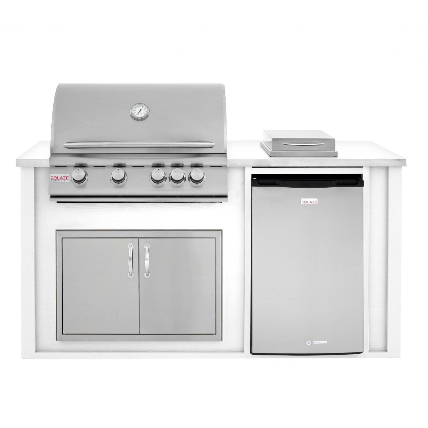 BBQGuys 6 Ft BBQ Island With Blaze 32Inch Propane Gas Grill, Double