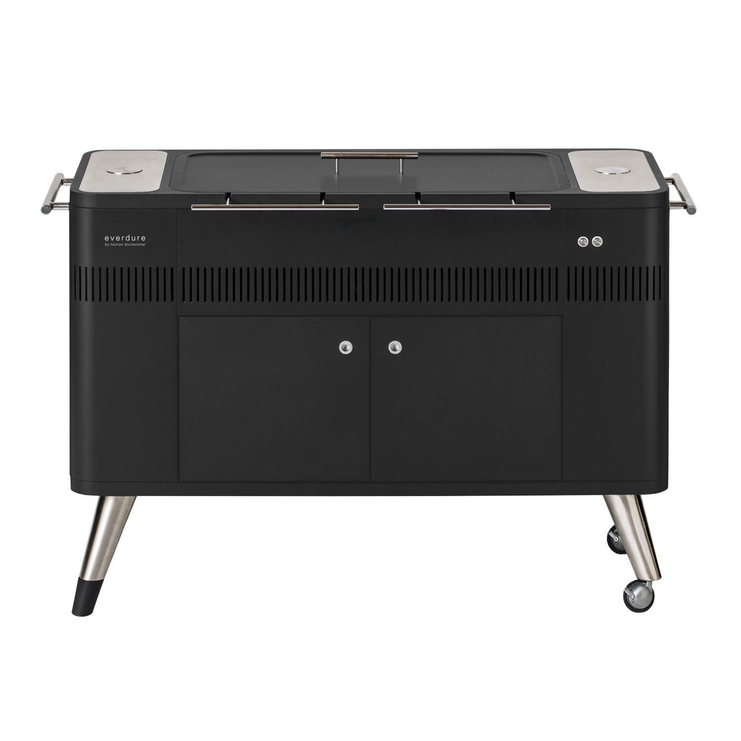 Everdure HUB I 54-Inch Charcoal Grill W/ Rotisserie & Electronic Ignition - Matte Black - HBCE2BBUS