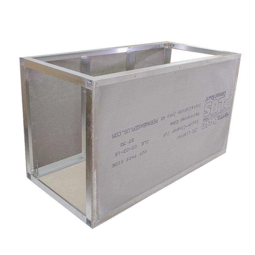 Grill Cabinet 60W X 35H Adjustable Easy Outdoor Kitchen Frame Kit With Cement Board By Grillnetics