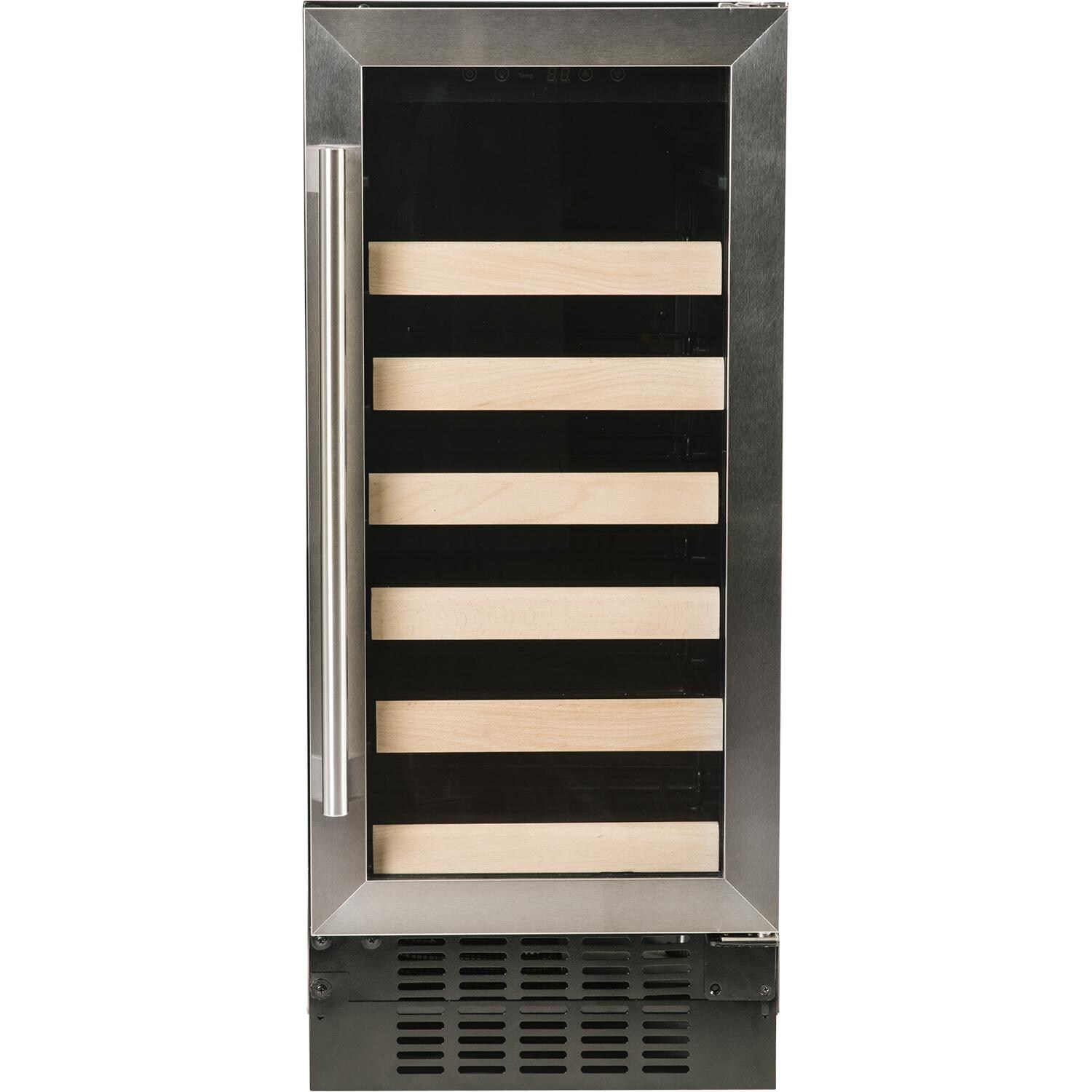 Azure 15-Inch 30 Bottle Wine Cooler - Stainless Steel - Front View W/ Vent Panel Extended thumbnail