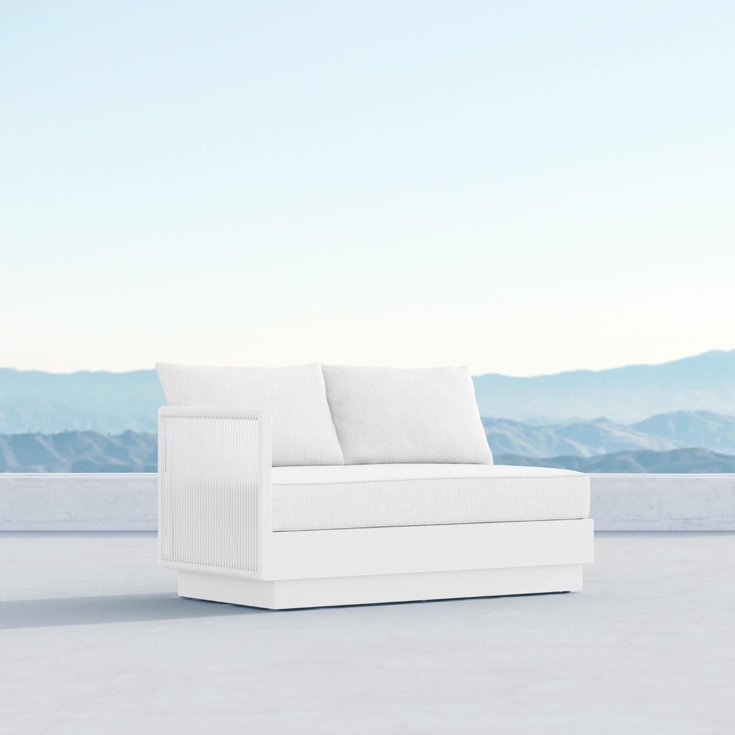 Azzurro Living POR-R01S2R-CU Porto Woven Rope Right Arm Club Chair in Pearl Gray/Cloud - Hero - Lifestyle thumbnail