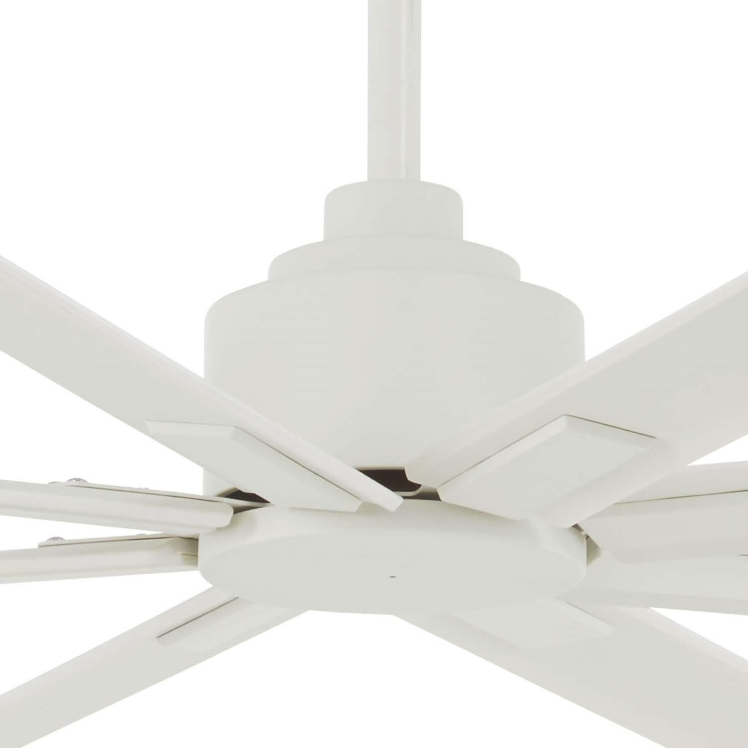 Minka-Aire F896-65-WHF Xtreme H2O 65-Inch 8-Blade Ceiling Fan in Flat White Finish w/ Flat White Blades - Closeup thumbnail