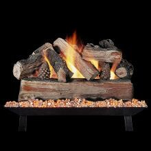 Rasmussen 18-Inch CrossFire See-Thru Gas Log Set With Vented Natural Gas Custom Pan Burner - Match Light image
