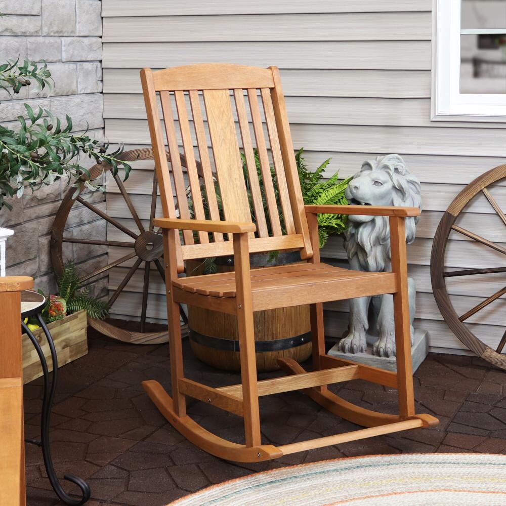 Sunnydaze Decor Meranti Wood Outdoor Rocking Chair - FRN-287 image