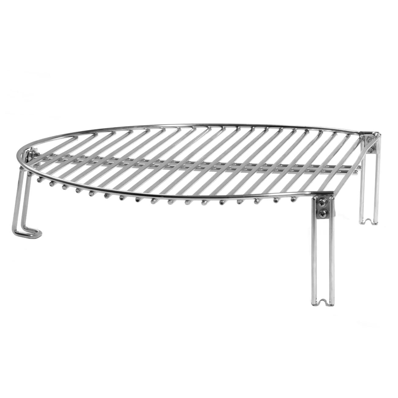BBQGuys Signature BBQ-KGE-17-SS Stainless Steel Grill Expander Cooking Grate For Kamado Grills - Side View thumbnail