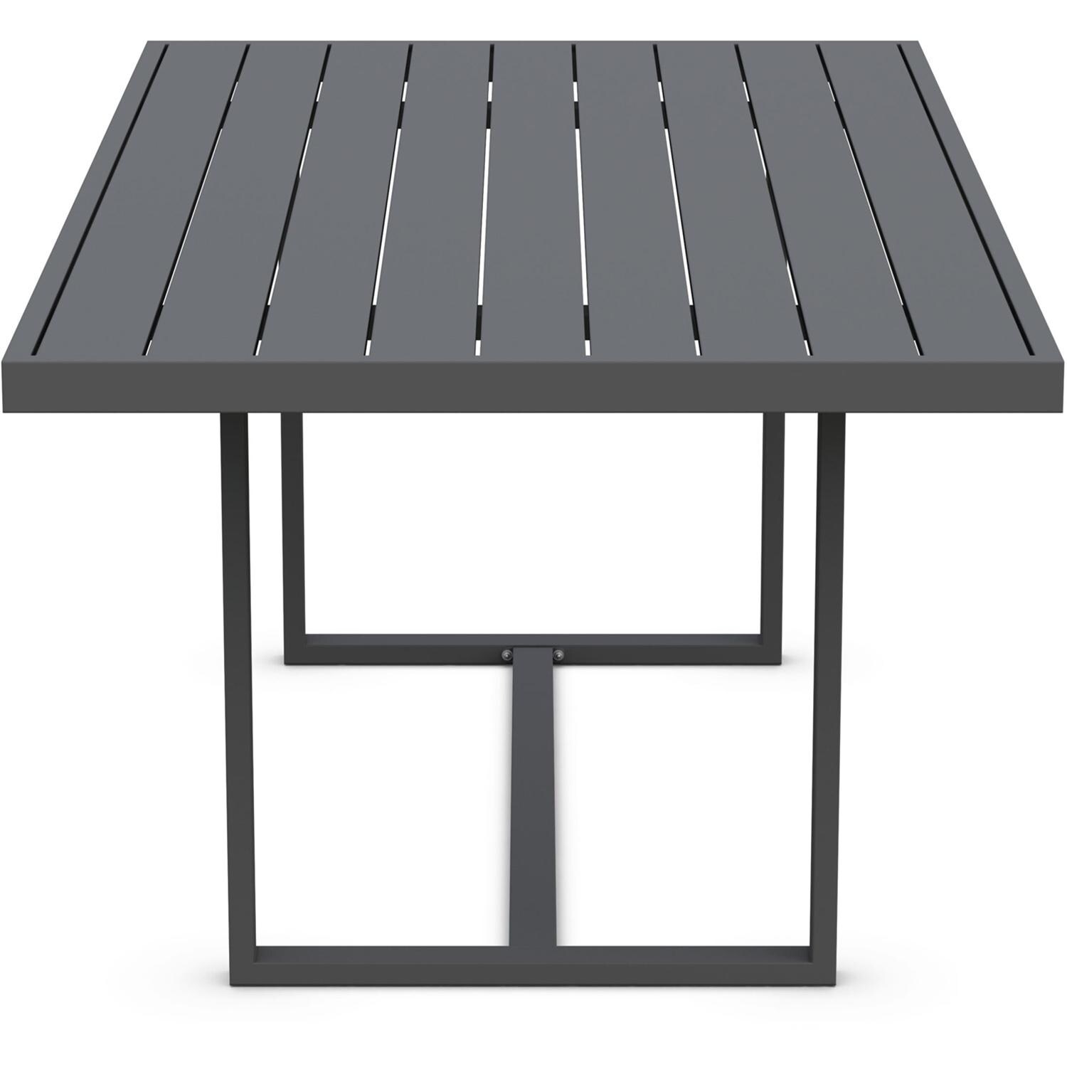 Azzurro Living Pavia 71 Inch Charcoal Aluminum Dining Table - Side - White Background thumbnail