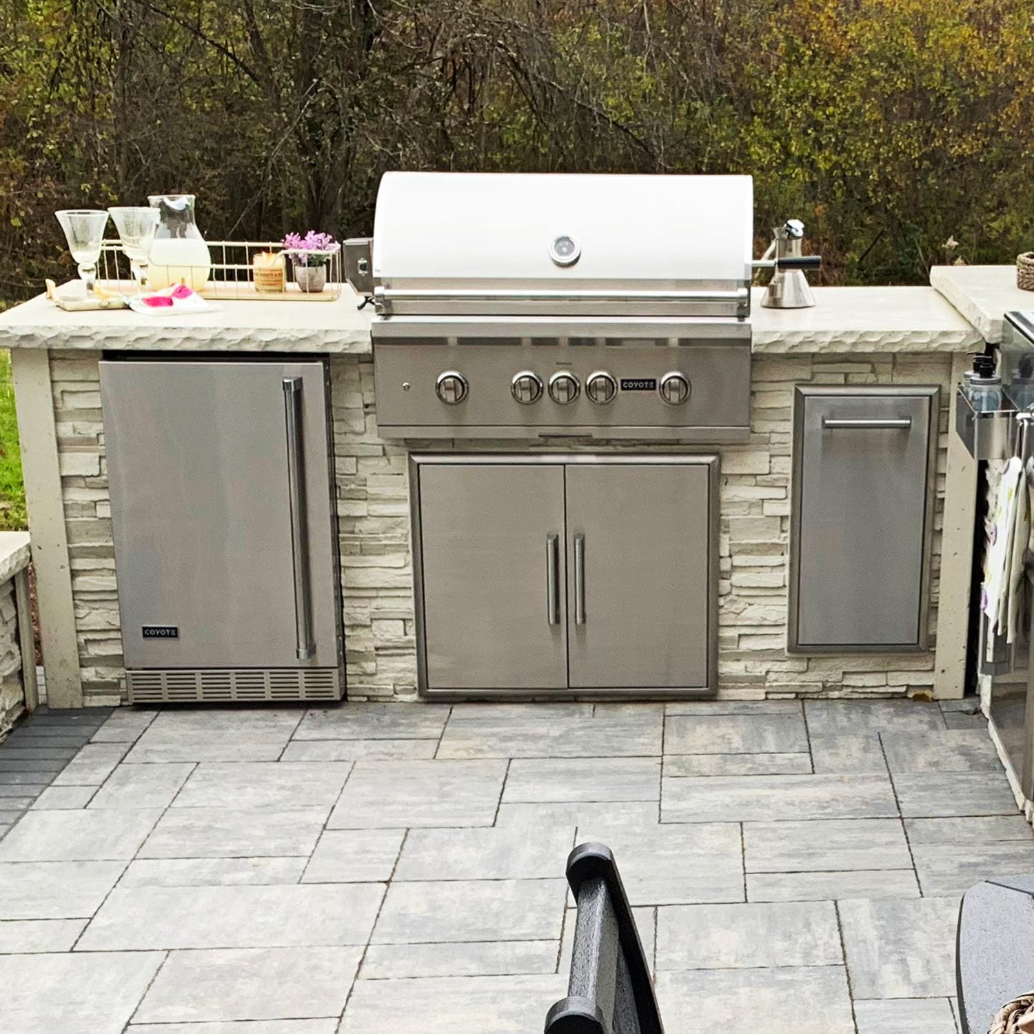 Coyote ReadyToAssemble 8 Ft Outdoor Kitchen Island With 36Inch S