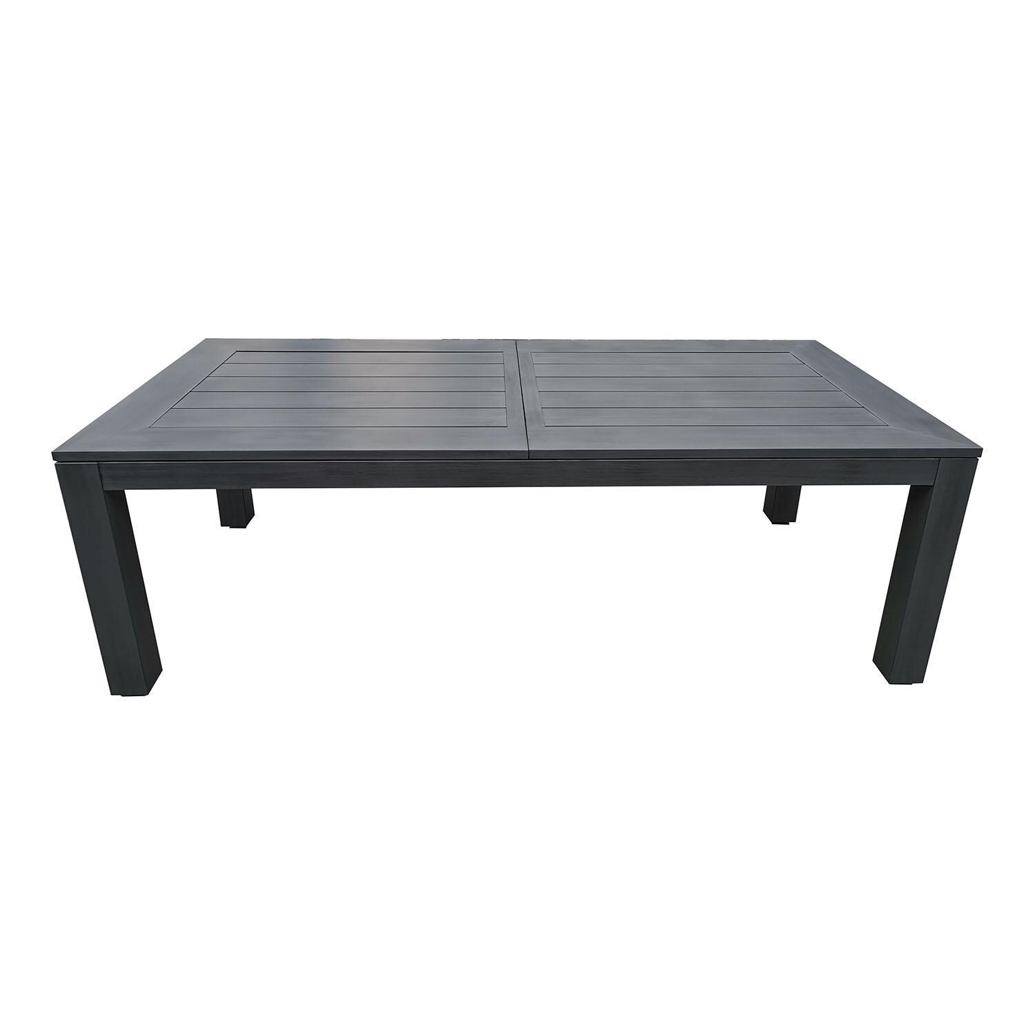 Redondo 90-120 Inch Slate Aluminum Extension Dining Table by Sunset West -Top - White Background thumbnail